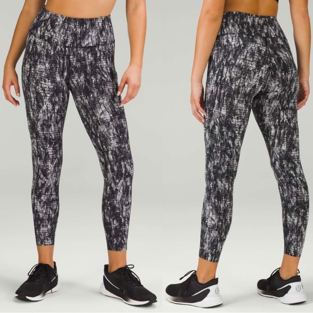Lululemon Fast and Free High Rise Tight 25" Ankle Leggings Lino Slide Alpine 6